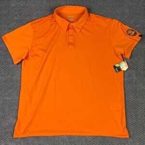 NWT Mountain Hardwear Polo Shirt Mens XXL Orange Performance Hiking Golf DrySpun